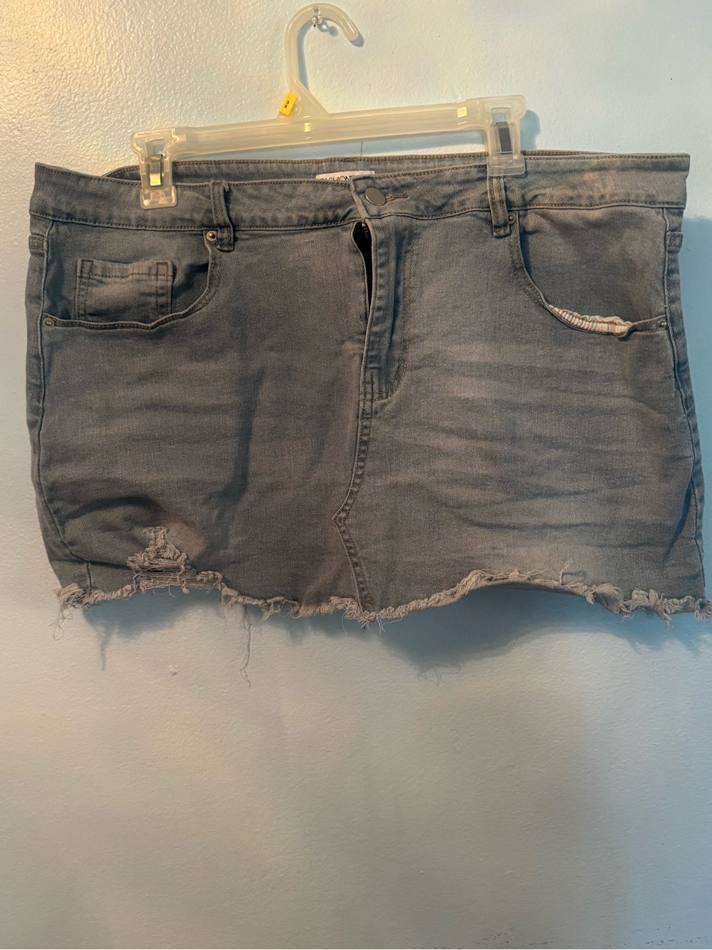 Fashion Nova Light Wash Stretch Mini Denim Skirt Size 1X